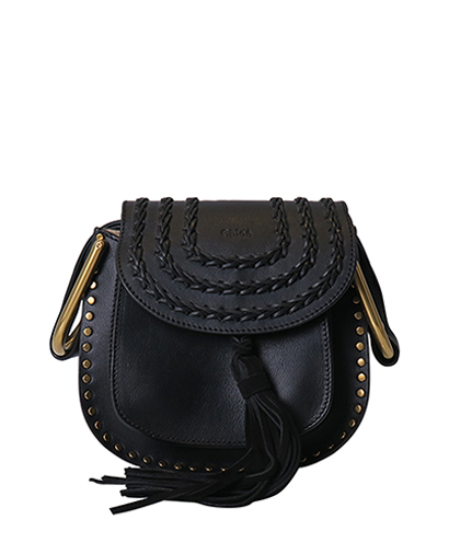Hudson Studded Bag, &pound;395, Handbags, Black, Leather, Front view